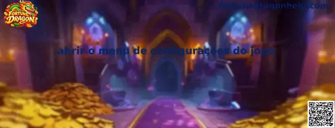 Menu de configurações do jogo